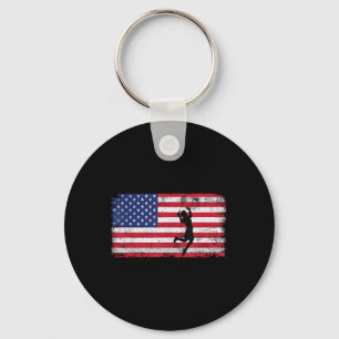 Chaveiro Jogador de Badminton Bandeira dos EUA para Homens 
