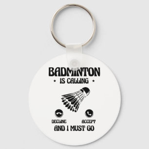 Chaveiro Jogador de Badminton Engraçado Design 21