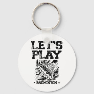 Chaveiro Jogador de Badminton Engraçado Design 4
