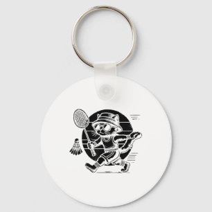 Chaveiro Jogador de Badminton Engraçado Design 6