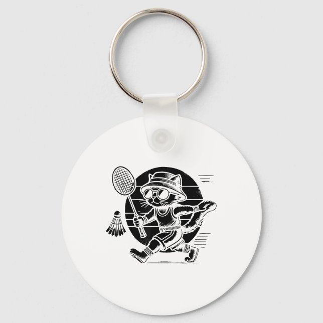 Chaveiro Jogador de Badminton Engraçado Design 6 (Frente)