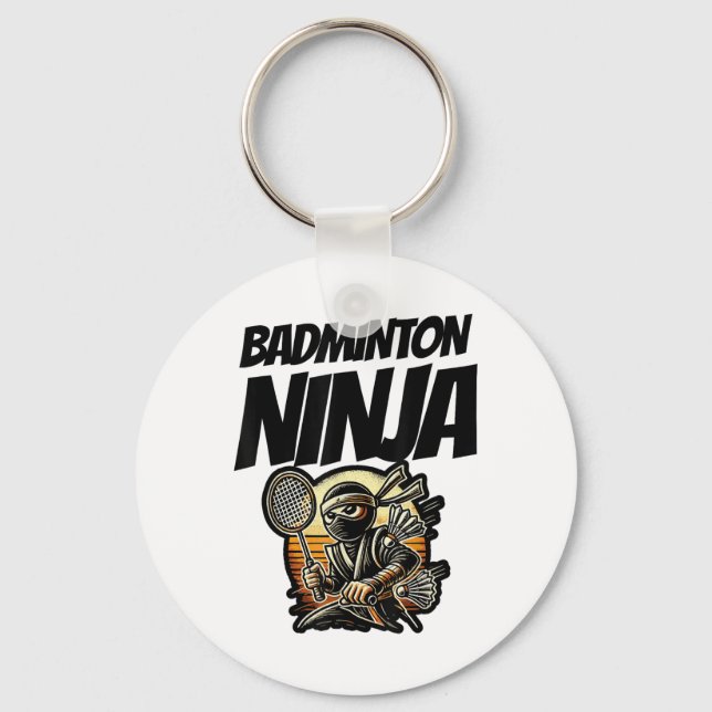 Chaveiro Jogador de Badminton Engraçado Design 7 (Frente)