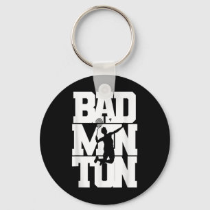 Chaveiro Jogador de Badminton Esmagando Peteca de Badminton