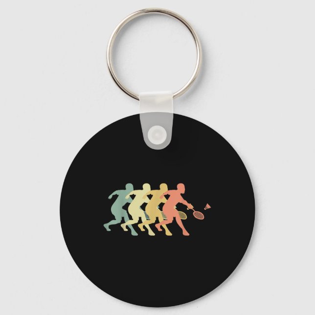 Chaveiro Jogador de Badminton - Ideia de Presente Retro de  (Frente)