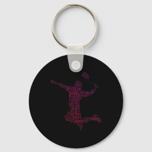 Chaveiro Jogador de Badminton Womens Shuttle