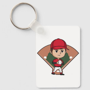 Chaveiro Jogador de Baseball de Cartoon Pitcher
