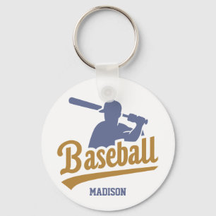 Chaveiro Jogador de Baseball de Nome e Cores Personalizado