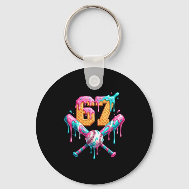 Chaveiro Jogador de Baseball Drip Número 67  (Frente)