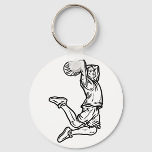 Chaveiro Jogador de Basquete Fazendo Design Escuro de Slam