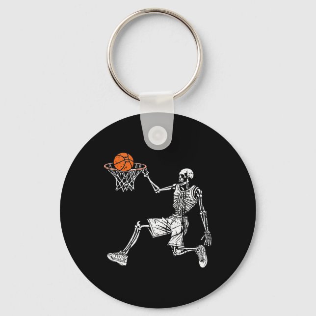 Chaveiro Jogador de basquetebol Slam, do Halloween Skeleton (Frente)