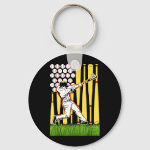Chaveiro Jogador de Beisebol da Bandeira Americana 4 de Jul