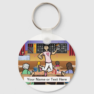 Chaveiro Jogador de Bingo Personalizado - Cartoon feminino