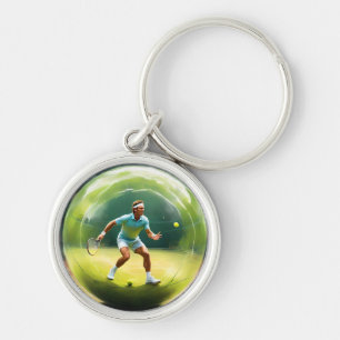 Chaveiro Jogador De Bola De tênis No Tribunal,