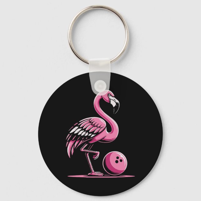 Chaveiro Jogador de Boliche Flamingo Bowler (Frente)