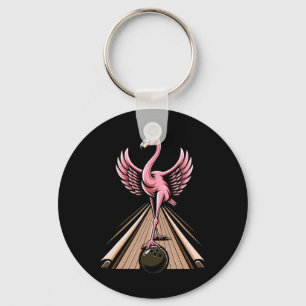 Chaveiro Jogador de Boliche Flamingo Engraçado Boliche Espo
