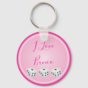 Chaveiro Jogador De Bunco Eu Adoro Pink Dice Bunco