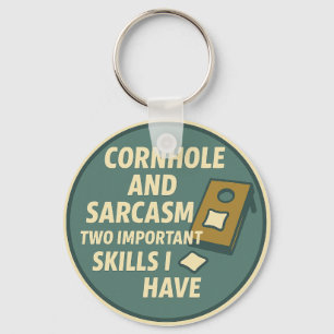 Chaveiro Jogador de Cornhole Com Sentido de Humor Sarcástic