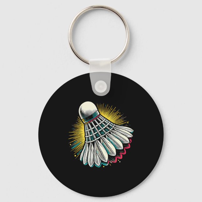 Chaveiro Jogador de Dminton Engraçado Design 22 (Frente)