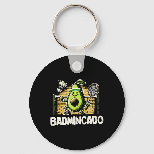 Chaveiro Jogador de Dminton Engraçado Design 6 (Frente)