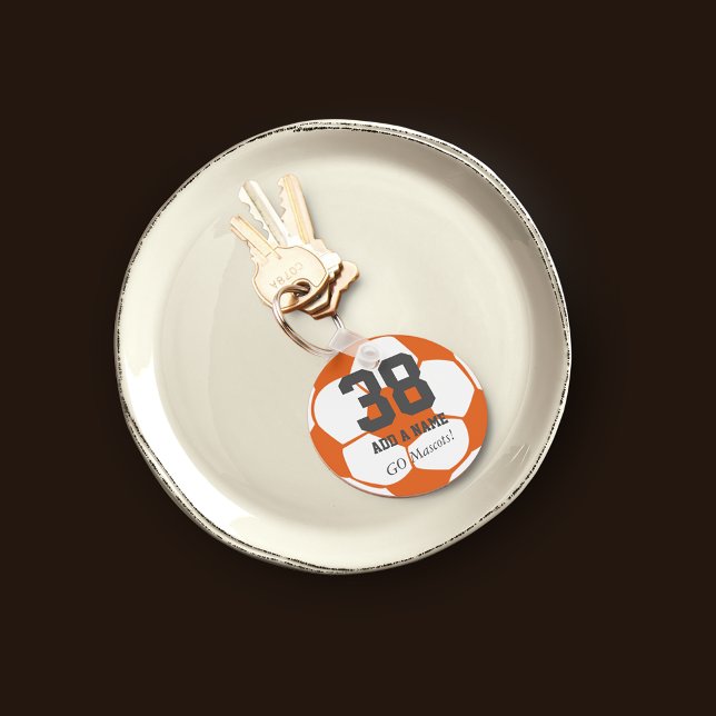 Chaveiro Jogador de Equipe de Futebol Branco Laranja ・ Pers (Criador carregado)