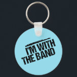 Chaveiro Jogador de Flute Engraçado<br><div class="desc">Um legal presente de humor flauta que diz que estou com a Banda debaixo do instrumento. Este design bonito faz um presente engraçado para um flautista.</div>