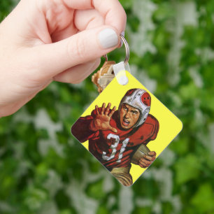 Chaveiro Jogador de Futebol Americano Esportivo Vintage Run