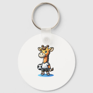 Chaveiro Jogador de futebol girafa bonito.