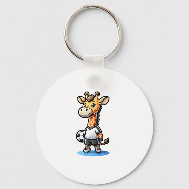 Chaveiro Jogador de futebol girafa bonito. (Frente)