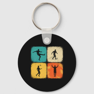 Chaveiro Jogador de Futebol Retro Multi-painel Olhar Colori