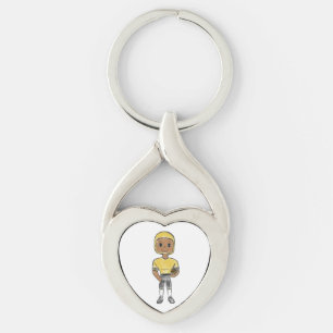 Chaveiro jogador de futebol retrô vintage preto amarelo sim