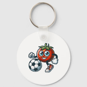 Chaveiro Jogador de Futebol Tomate Desenho Animado Fofo Com