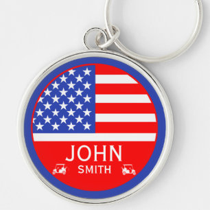Chaveiro Jogador de golfe americano engraçado