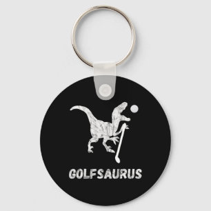 Chaveiro Jogador de Golfe Miniatura Engraçado Golf Dinosaur