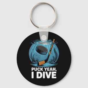 Chaveiro Jogador de Hóquei Subaquático Puck Yeah Esporte de