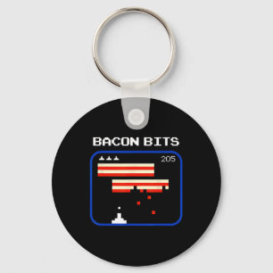 Chaveiro Jogador de Jogo de Vídeo de 8-bits Bacon Nerd Geek