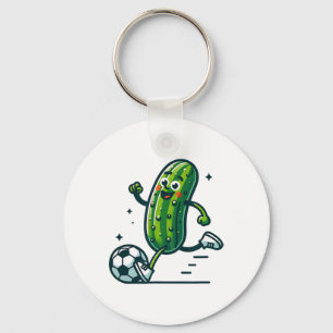 Chaveiro Jogador de Pepino de Futebol Engraçado Chutando By