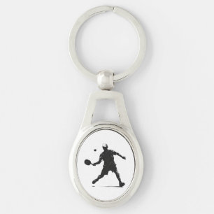 Chaveiro Jogador de Pickleball Silhout Design