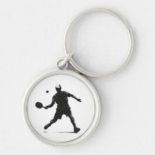 Chaveiro Jogador de Pickleball Silhout Design