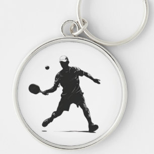 Chaveiro Jogador de Pickleball Silhout Design