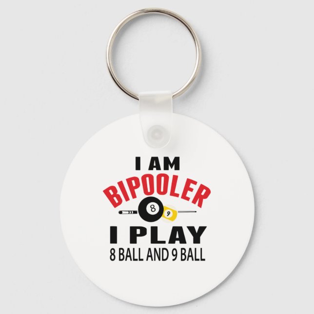 Chaveiro Jogador de Piscina Engraçado Billiards Presente Eu (Frente)
