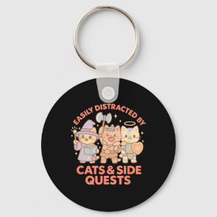 Chaveiro Jogador De Rpg Gatos Nerds Missão Lateral Distraíd