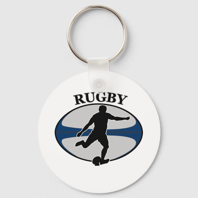Chaveiro jogador de rugby jogando bola (Frente)