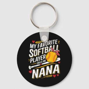 Chaveiro Jogador de Softbol Favorito Chama Nana Dia das Mãe