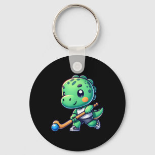 Chaveiro Jogador de time de hóquei em campo de dinossauro f