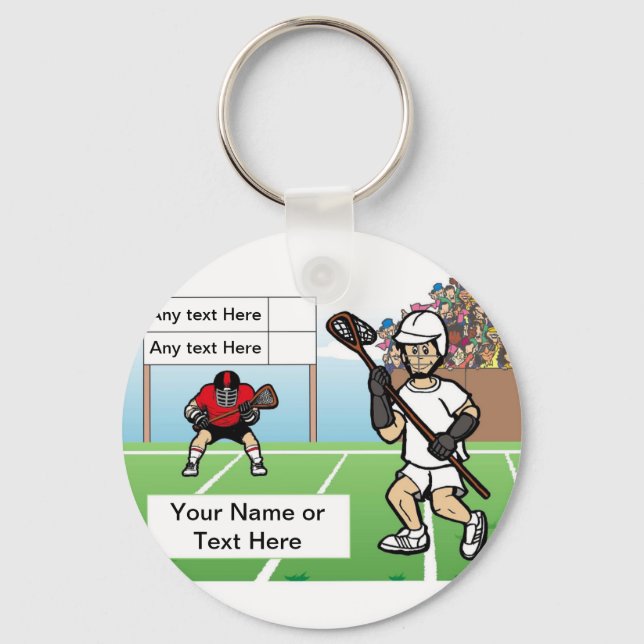Chaveiro Jogador LaCrosse Personalizado - Cartoon Masculino (Frente)