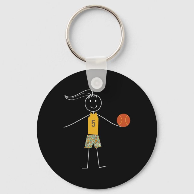 Chaveiro Jogadora de basquete divertida para garotas (Frente)