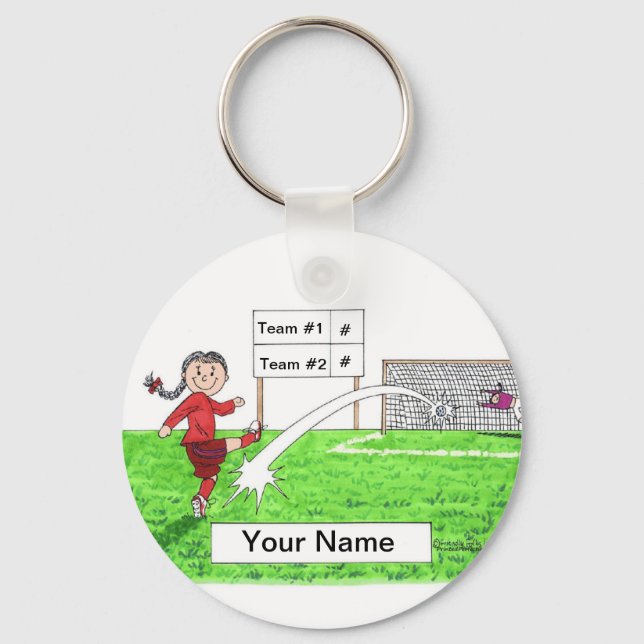 Chaveiro Jogadora de futebol, Mulher - Presente de Cartoon  (Frente)