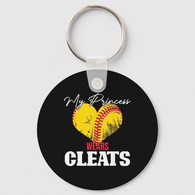 Chaveiro Jogadora de Softbol Mulheres Meninas Princesa Crav (Frente)