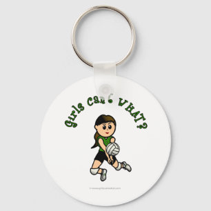 Chaveiro Jogadora de voleibol feminino no uniforme verde