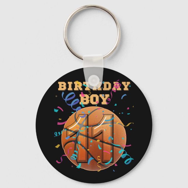 Chaveiro Jogadores De Basquete De 11 Birthday Boy De 11 Ano (Frente)